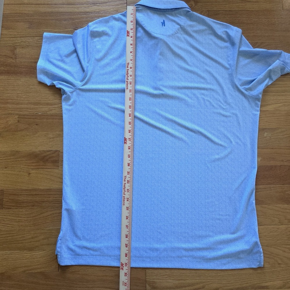 Johnnie O Performance Polo Mens Large Blue White With Logos - Picture 13 of 14